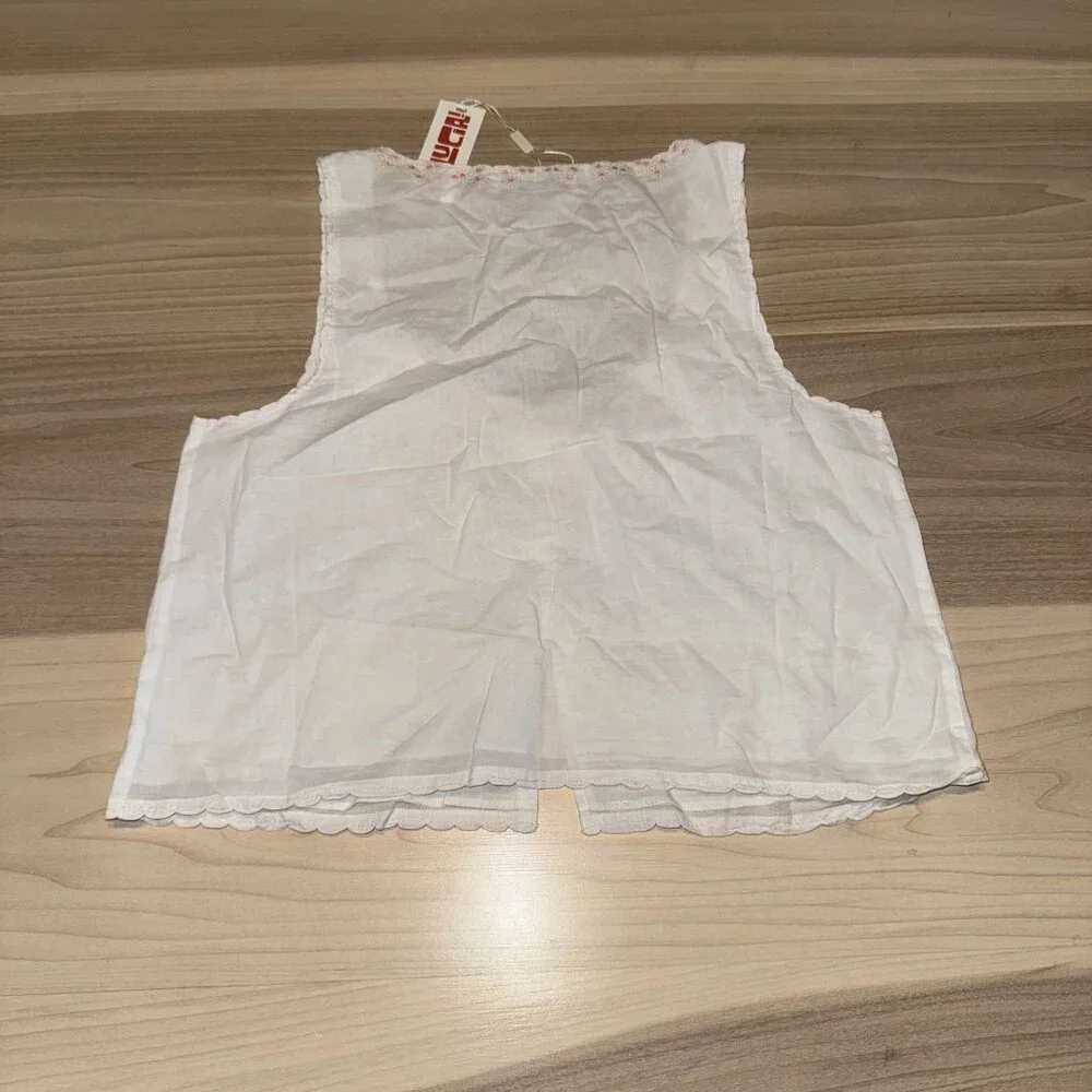 NWT Ciao Lucia Francie White Voile Hook & Eye Cotton Top Women's Small S - Picture 6 of 8
